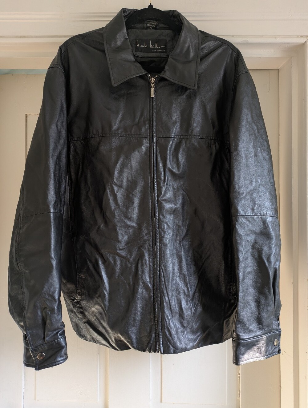 Nichole Miller Black Leather Jacket XL